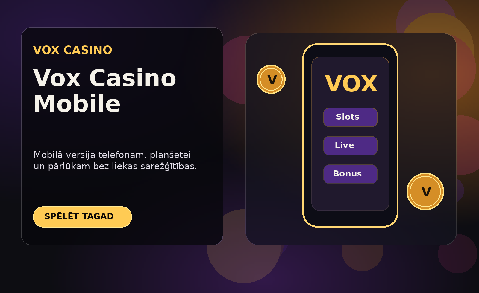 Vox Casino telefonā