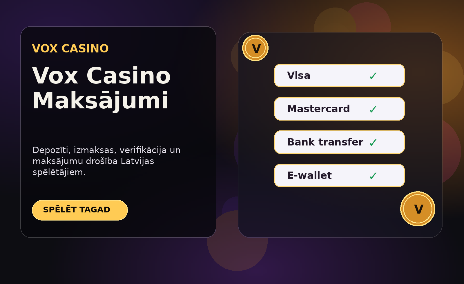 Vox Casino Maksājumi